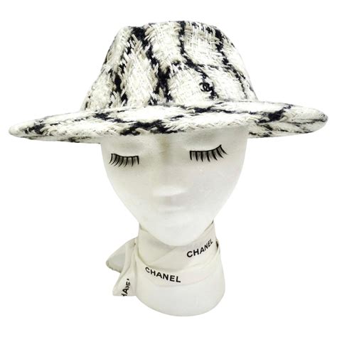 chanel straw hat|chanel tweed hat.